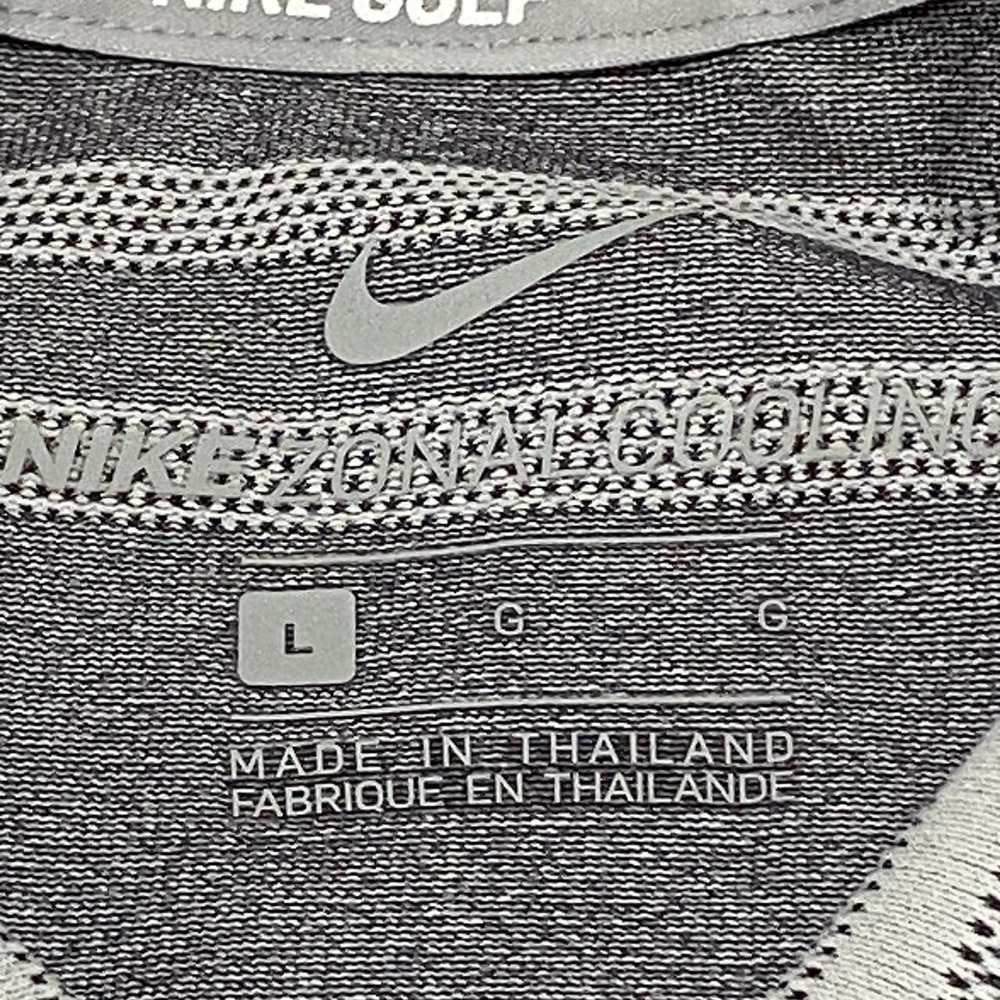 Nike Golf Tiger Woods Zonal Cooling Striped Polo Shirt Grey AA2884-100 Mens L - Picture 2 of 8